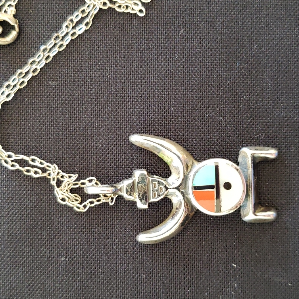 Turquoise, Coral and Silver Necklace